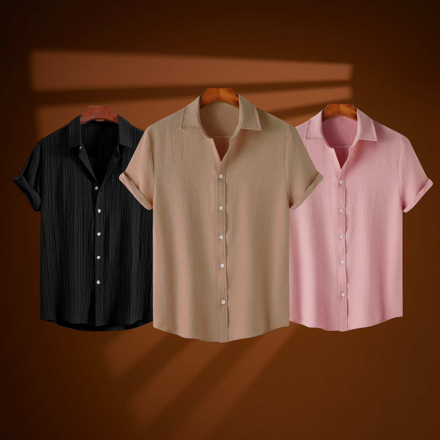 Beige Haze (H-710) + Midnight Crinkle (H-801) + Pink Charm (H-640)