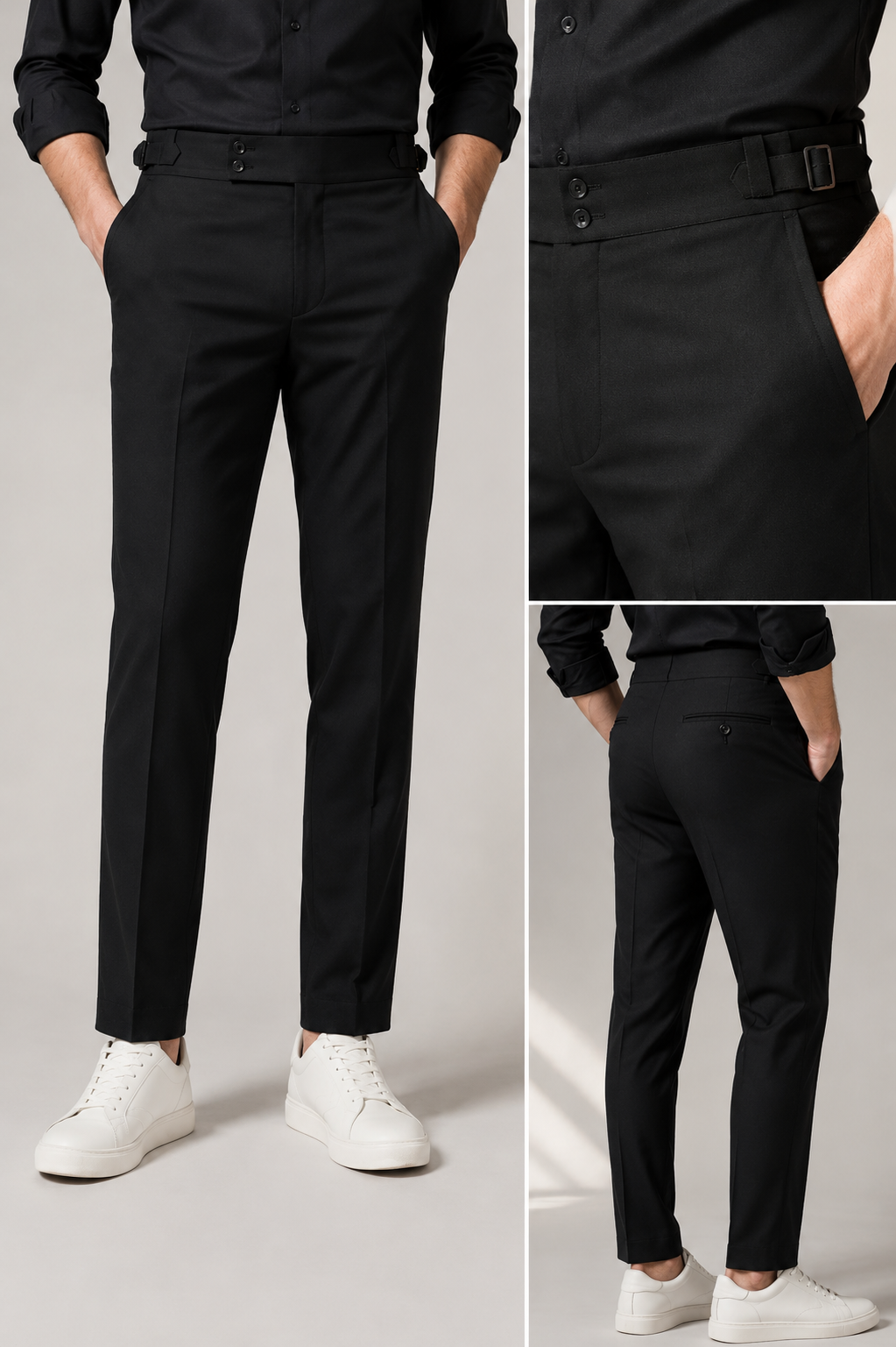 Midnight Black Gurkha Formal Pant – Premium Slim Fit