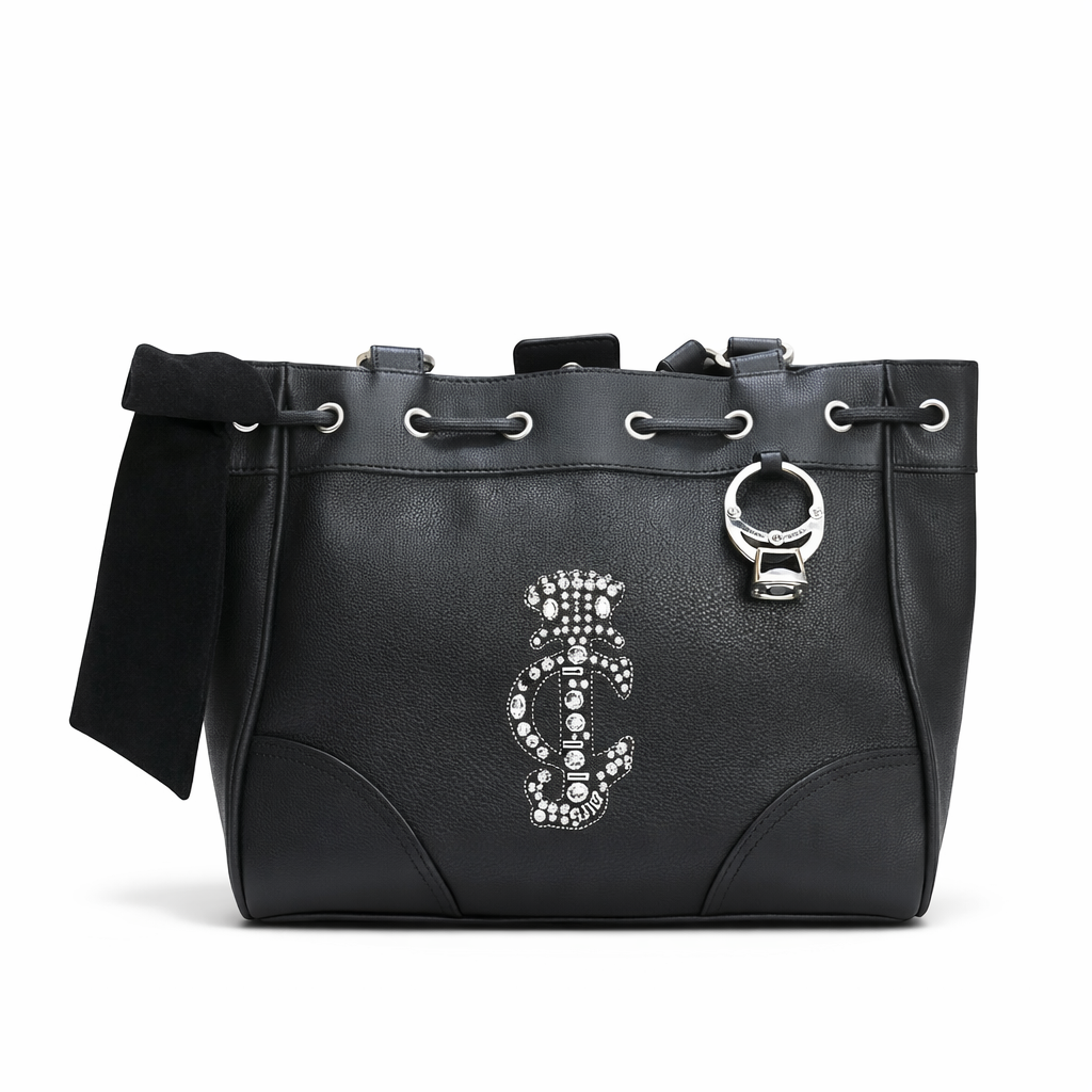 Stylish Black Drawstring Shoulder Bag for Women