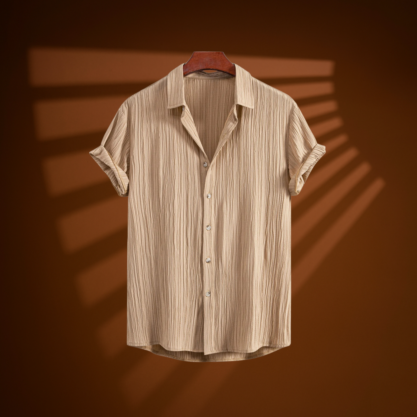 Beige Breeze – Soft Crinkle Cotton Shirt | H-804
