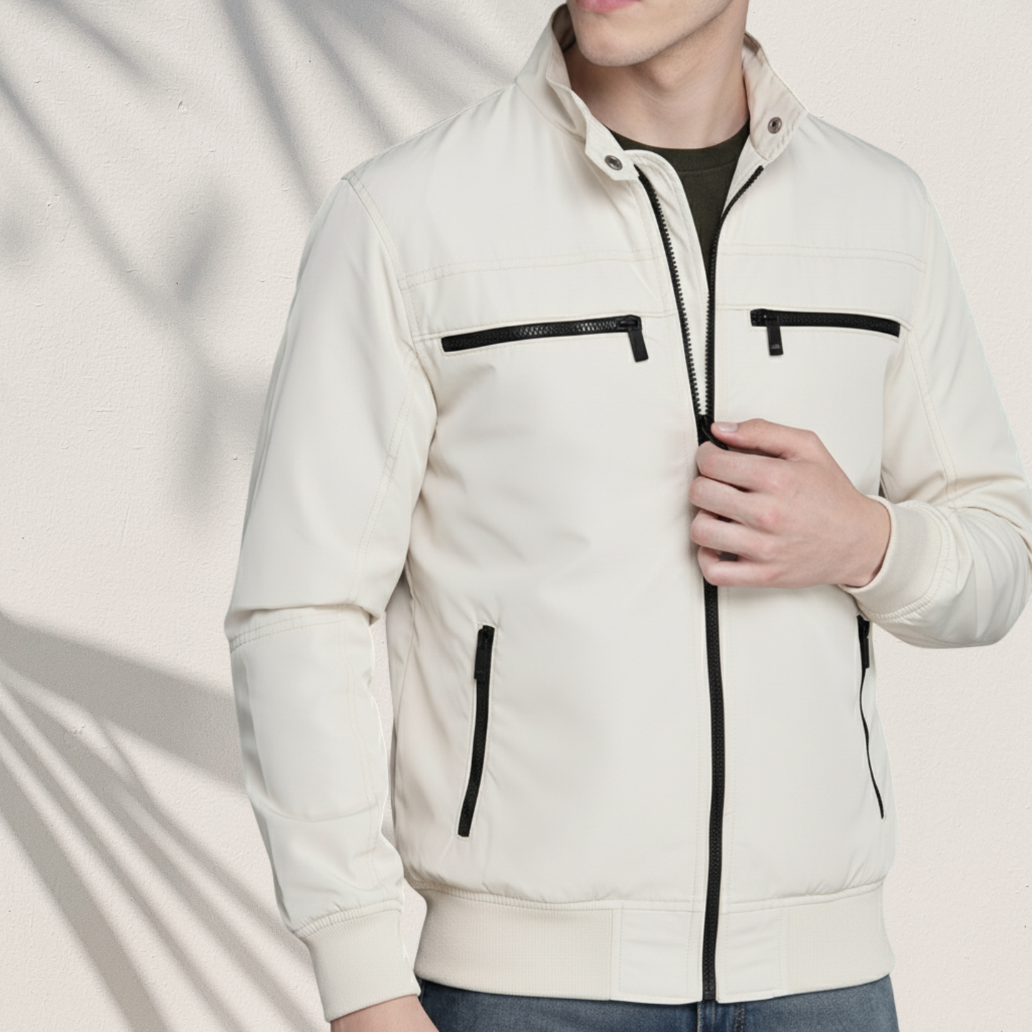 SKN-001 Off White City Rider Jacket