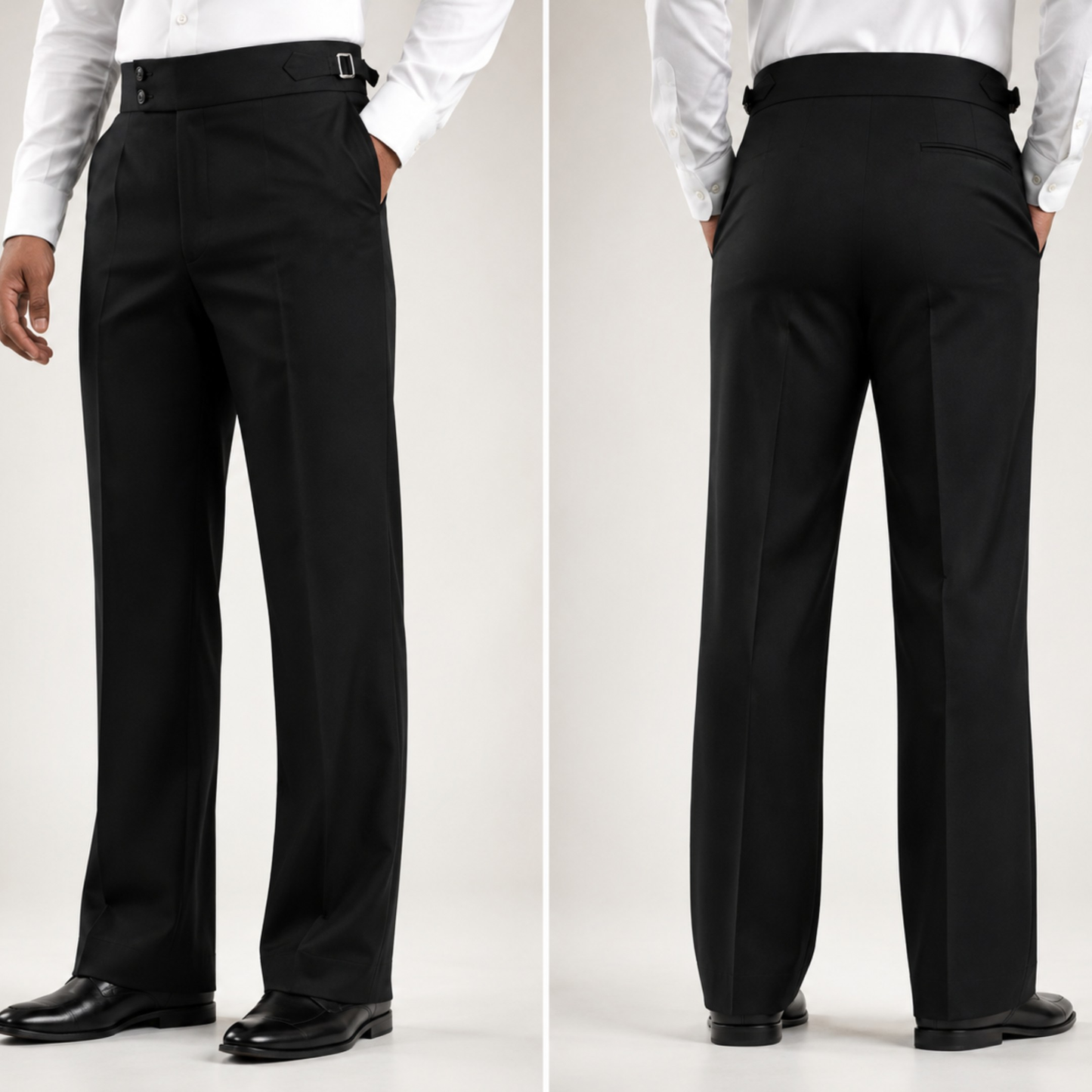 Premium Bootcut Gurkha Pants - Jet Black