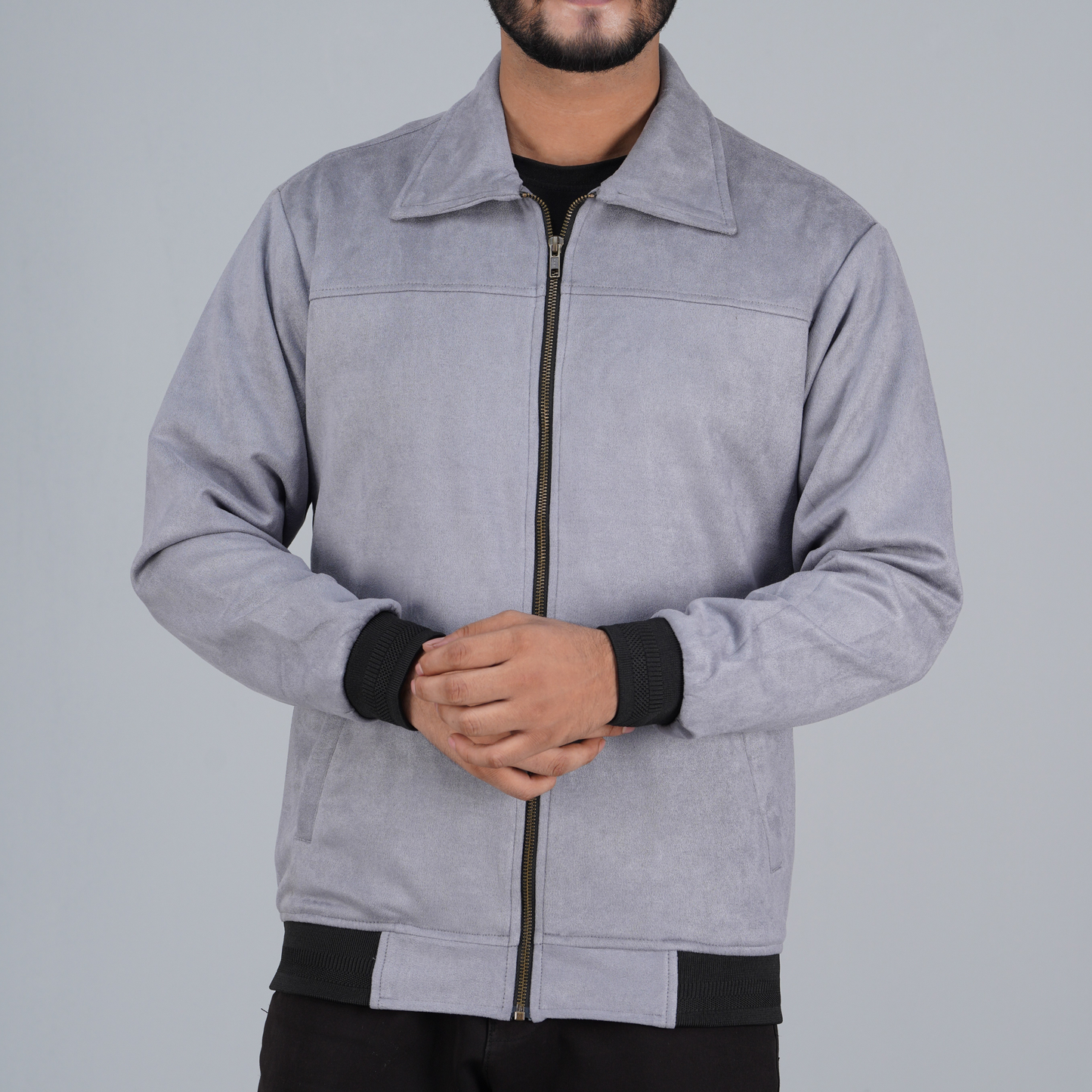 Classic Ash Zip-Up Collared Jacket | MP-850