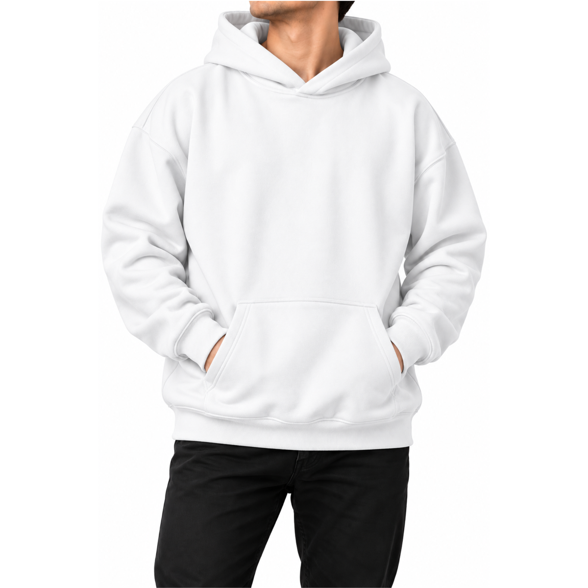 CF-108 | Premium Solid Drop Hoodie | White