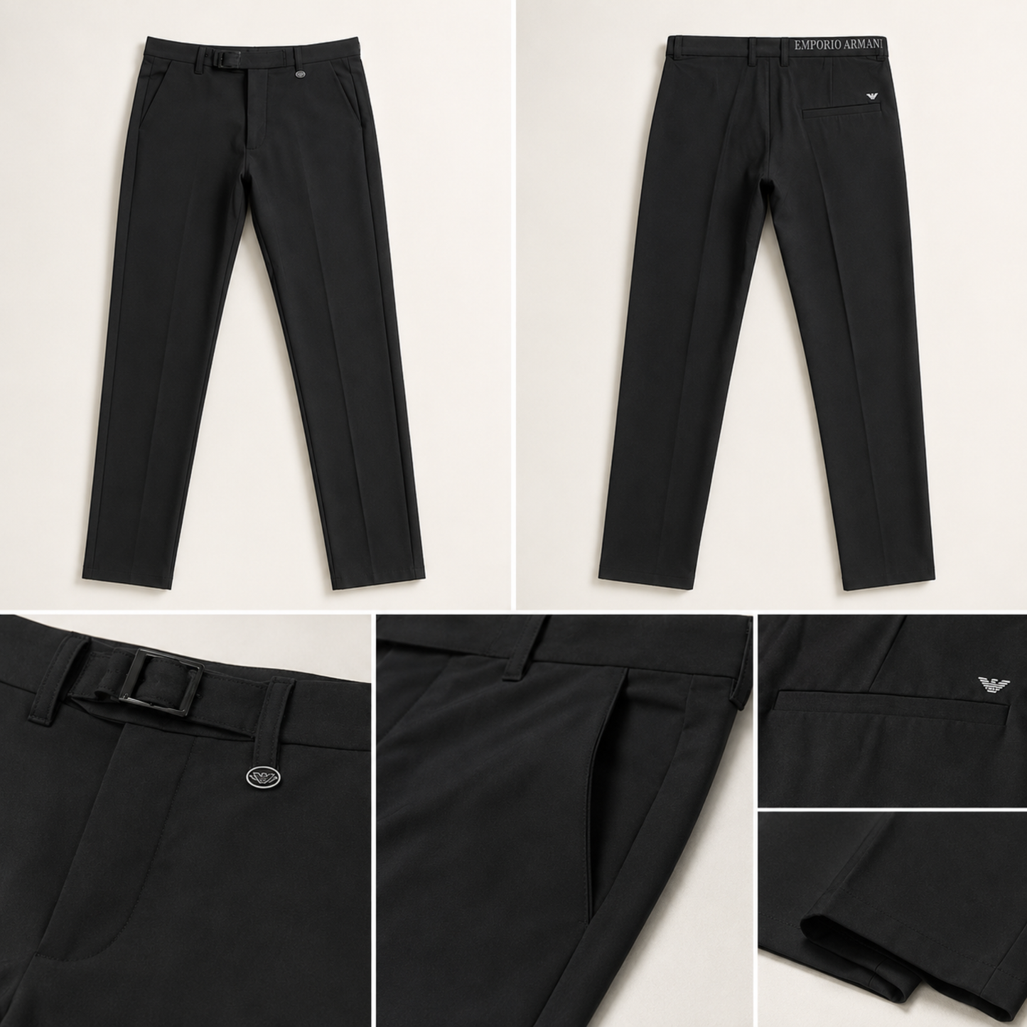 Premium Buckle Gurkha Pant – Jet Black