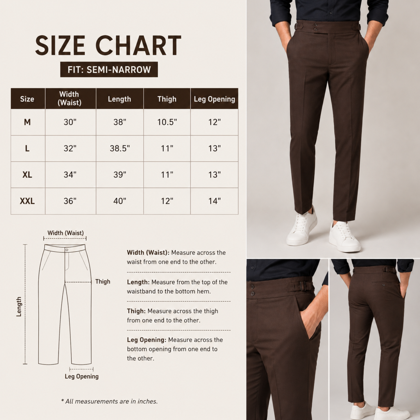 Premium Coffee Brown Gurkha Formal Pant – Premium Slim Fit