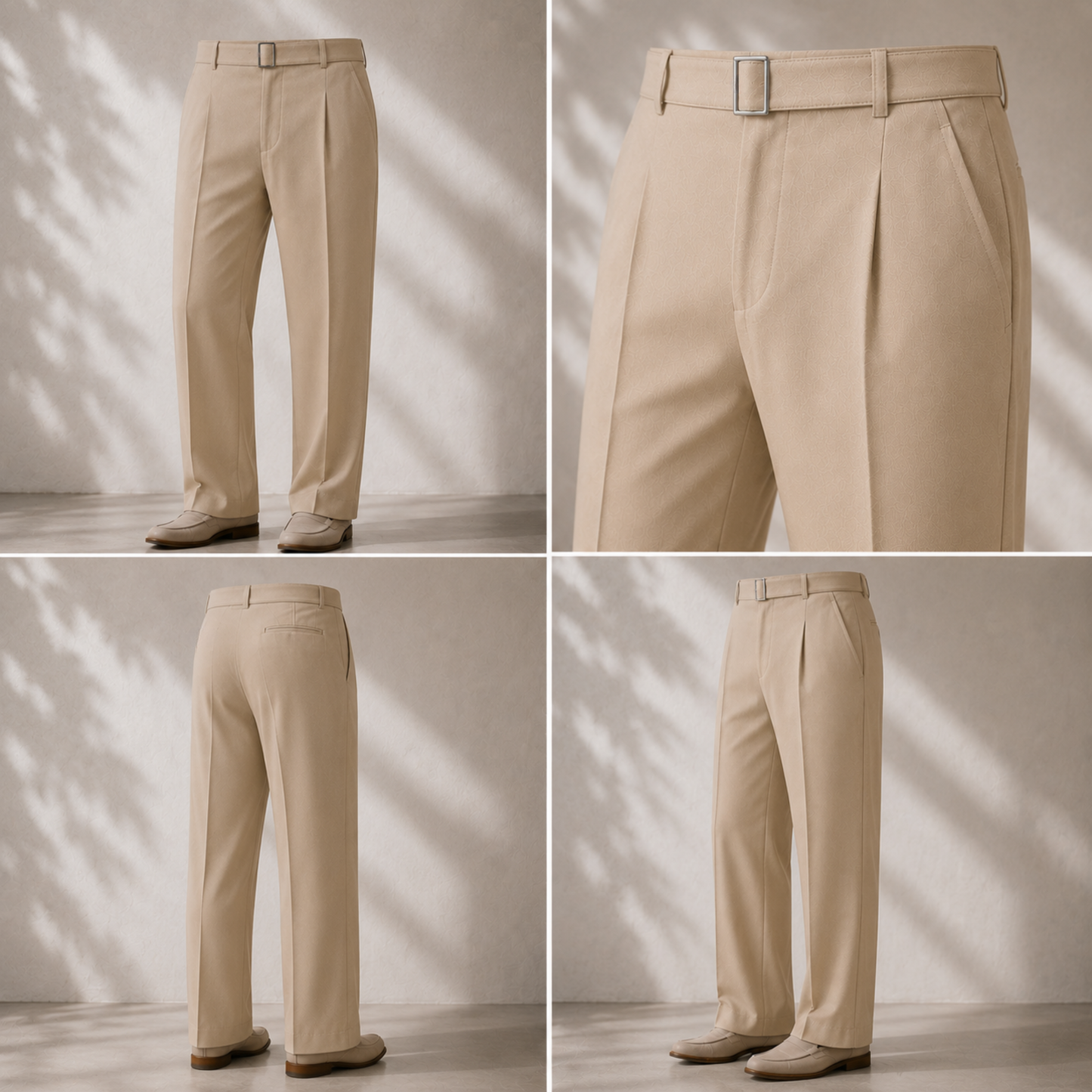 Premium Korean Wide Leg Pant | Sand Beige