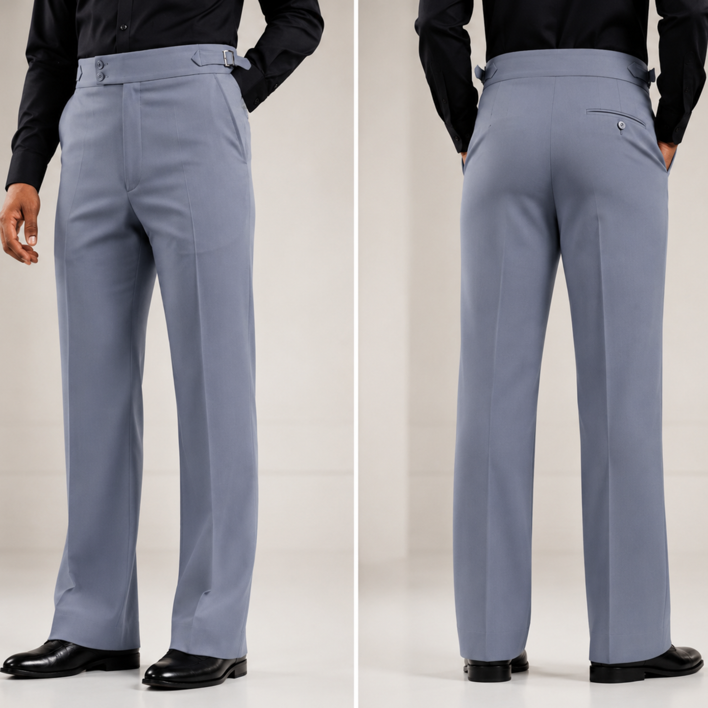 Premium Bootcut Gurkha Pants - Slate Blue