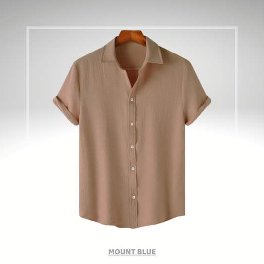 Sand Beige Premium Textured Shirt – Soft & Breathable Summer Fit|H-710
