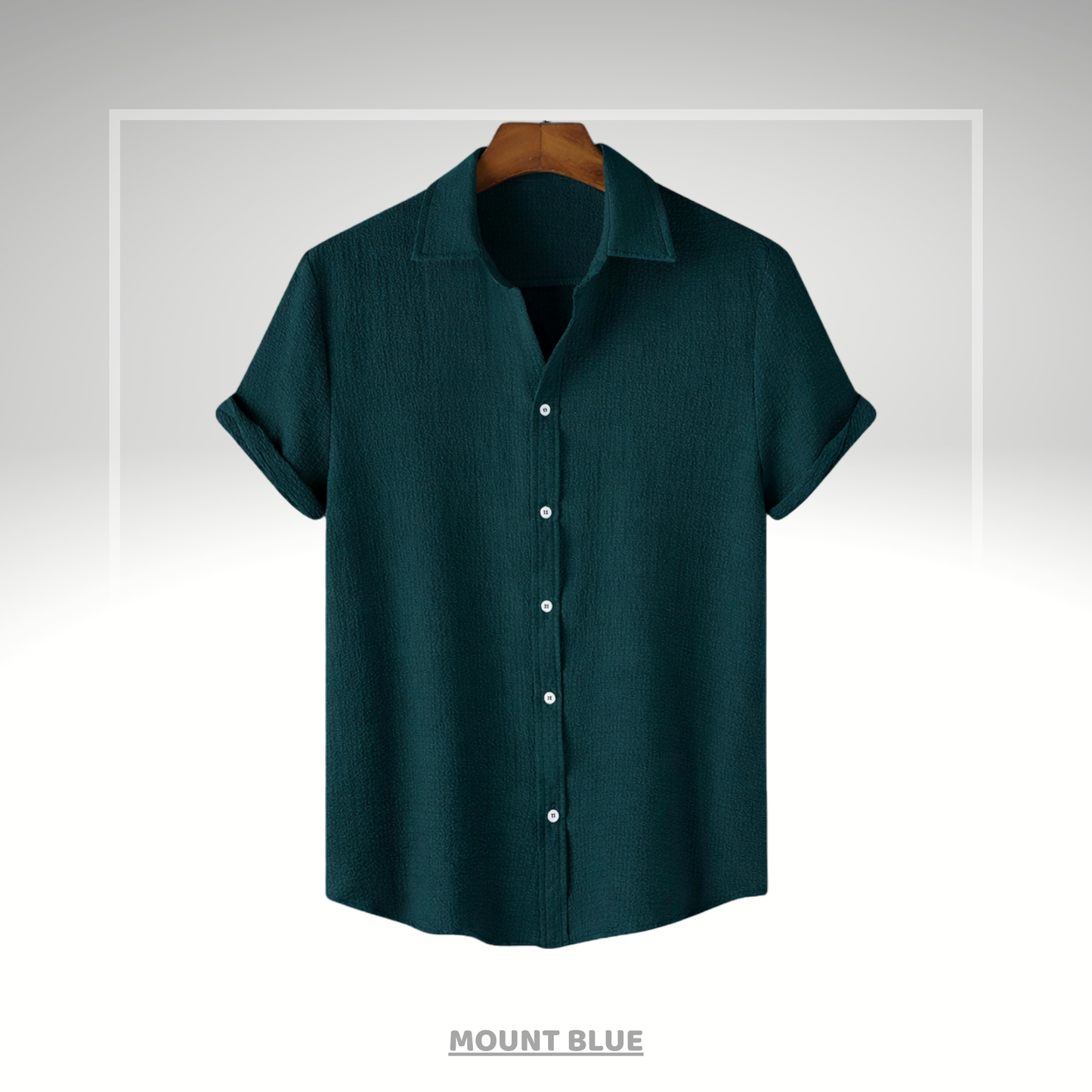 Deep Teal Premium Textured Shirt – Soft & Breathable Summer Fit|H-707