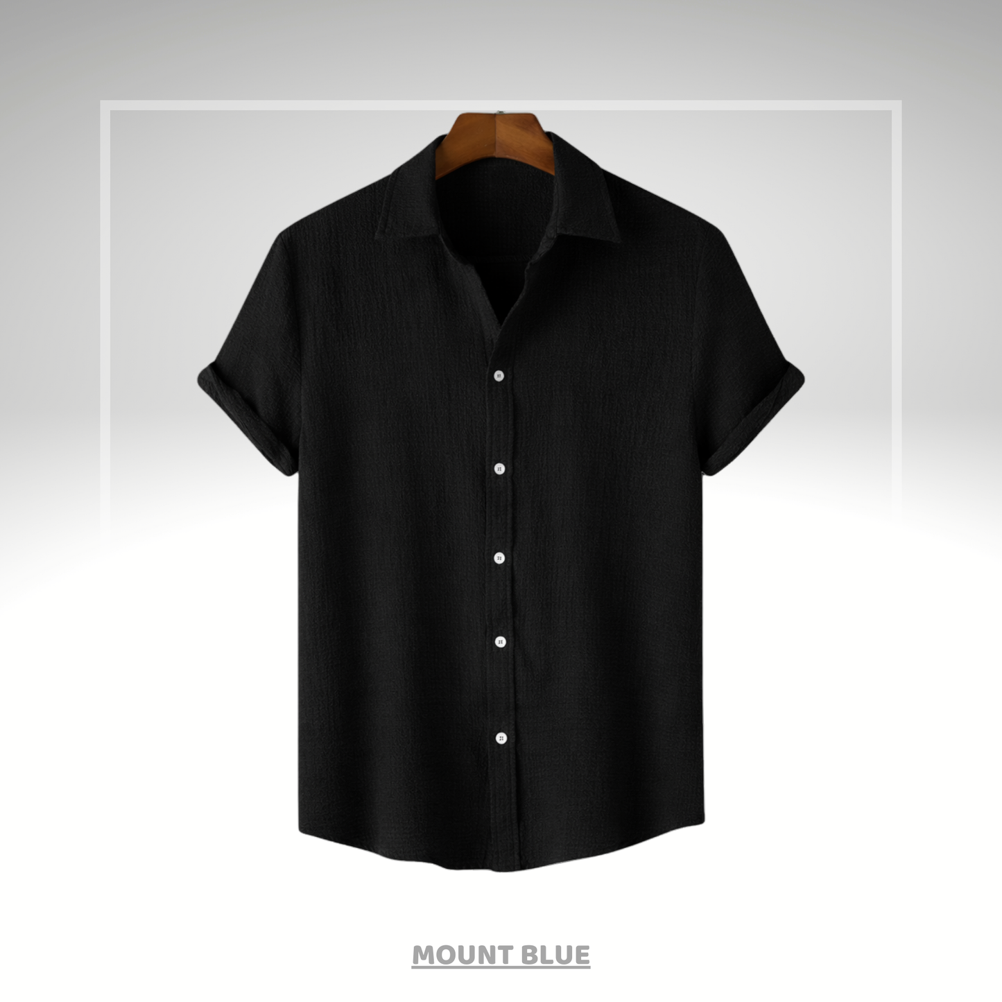 Jet Black Premium Textured Shirt – Soft & Breathable Summer Fit|H-650