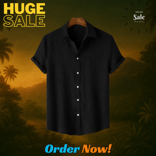 Midnight Black – Breezy Textured Shirt | H-650