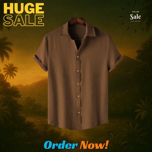 Coffee Brown – Breezy Textured Shirt | H-701