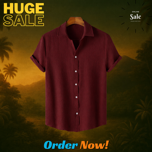 Maroon Classic – Breezy Textured Shirt | H-720