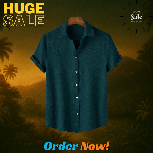 Ocean Teal – Breezy Textured Shirt | H-707