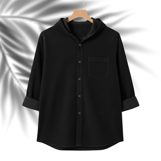 CD-005 Classic Black Hoodie Shirt for Men