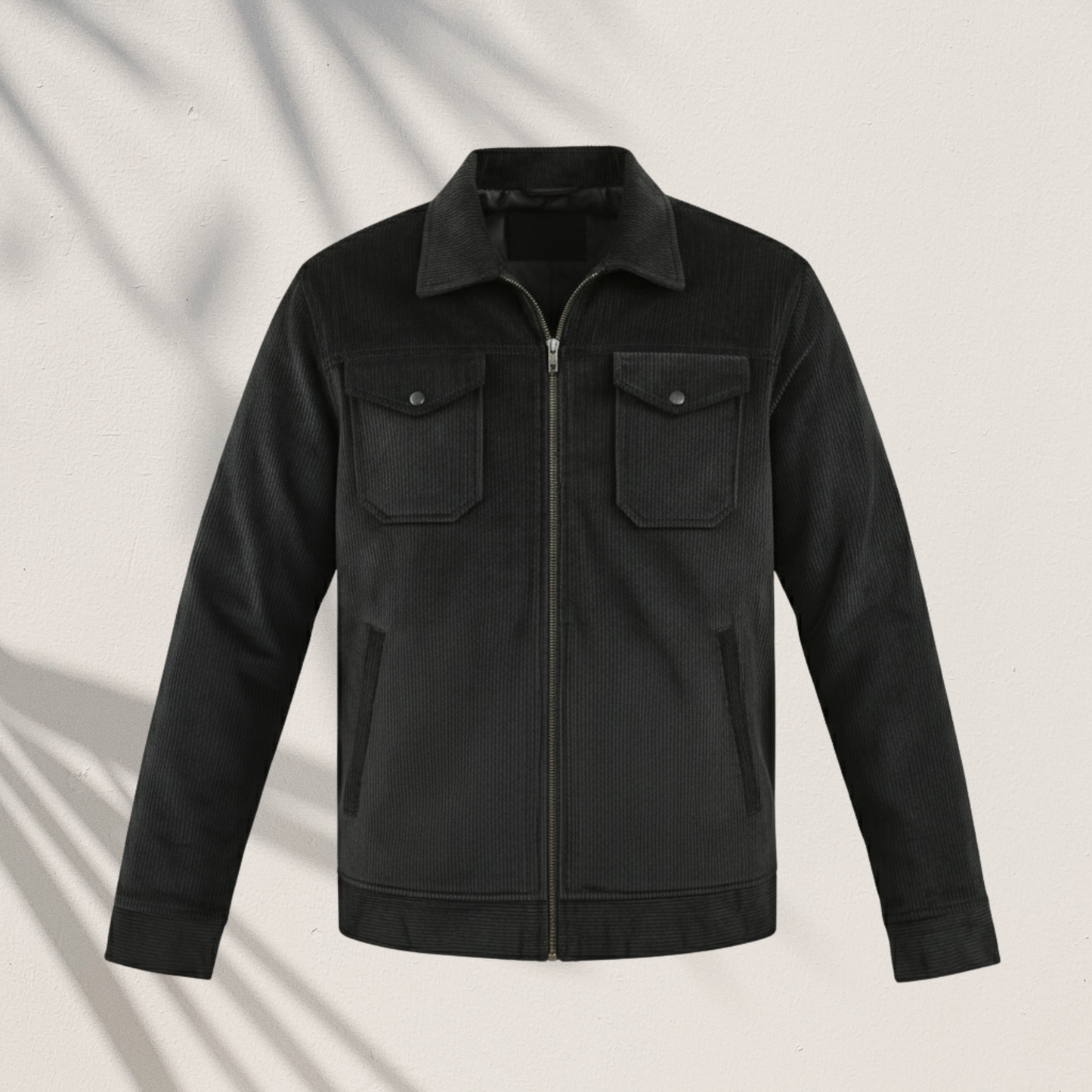 CD-810: Men's Premium Black Corduroy Jacket | Stylish Casual Winter Coat