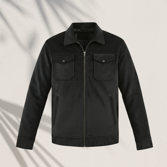 CD-810: Men's Premium Black Corduroy Jacket | Stylish Casual Winter Coat