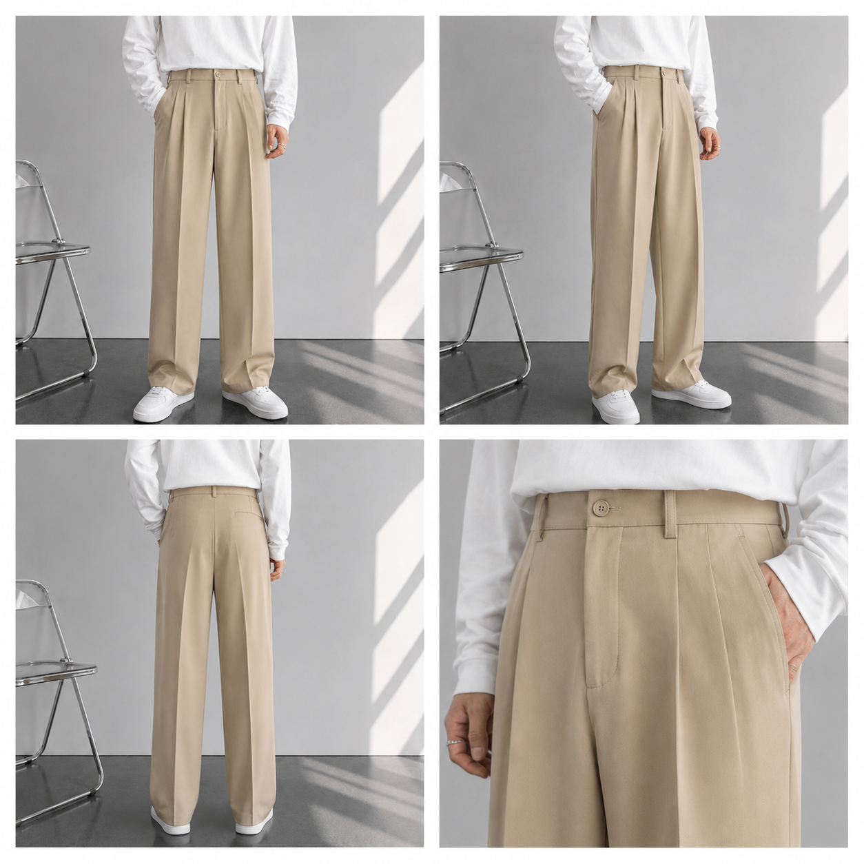 Classic Beige Baggy Fit Pant