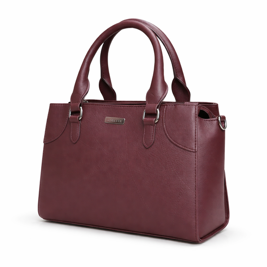Classic Maroon Leather Handbag for Women