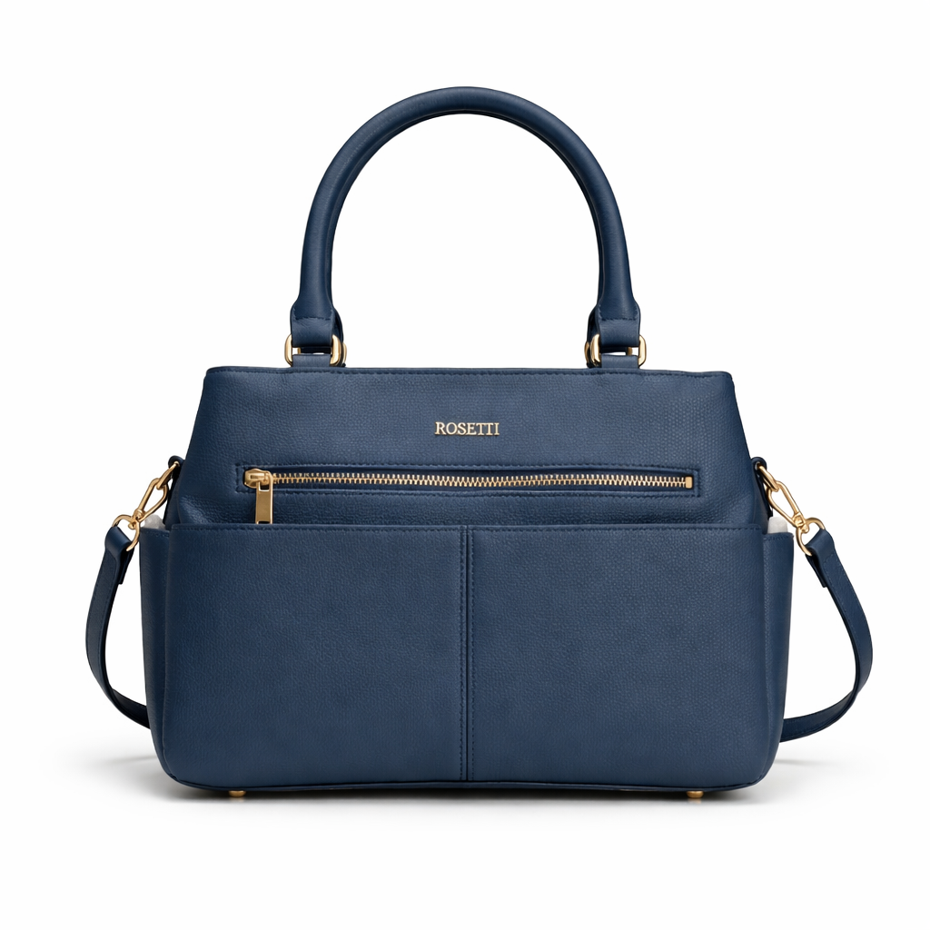 Elegant Blue Leather Handbag for Women