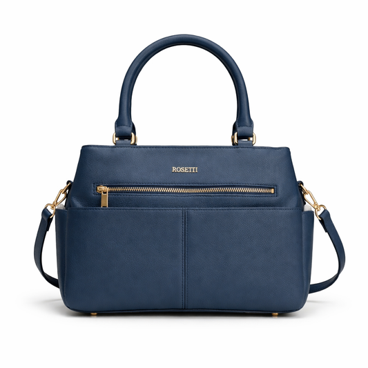 Elegant Blue Leather Handbag for Women