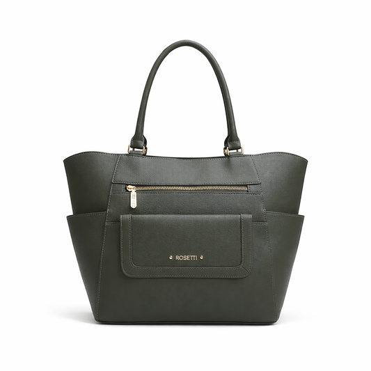 Elegant Dark Green Tote Handbag for Women