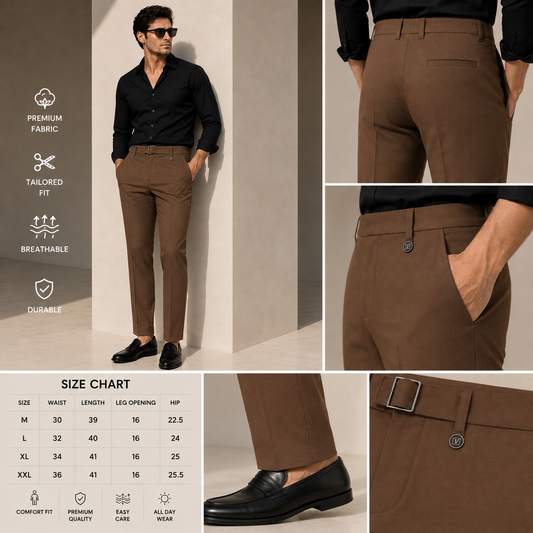 Signature Buckle Pant – Brown