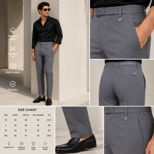 Signature Buckle Pant – Grey