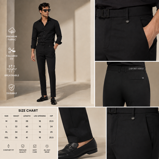 Signature Buckle Pant – Black