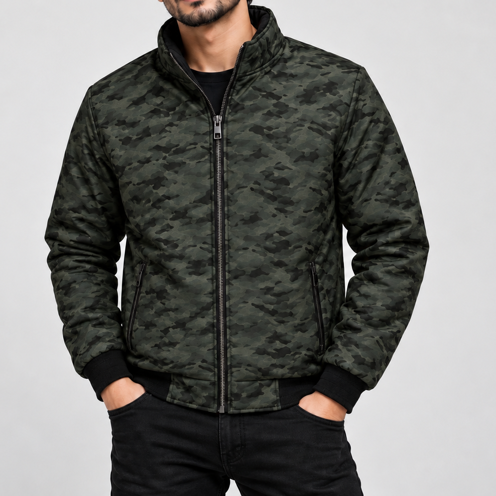 Urban Camo Bomber Jacket | Premium Winter Outerwear | KM-520
