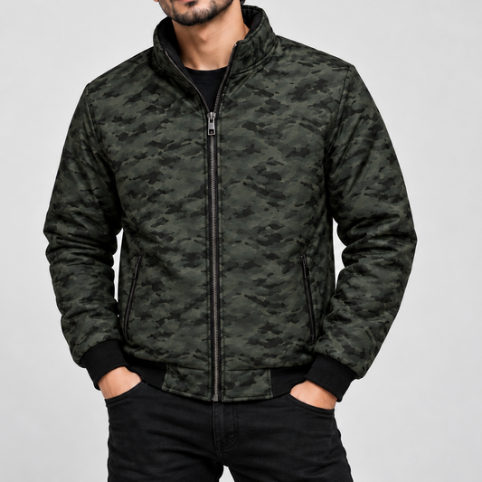 Urban Camo Bomber Jacket | Premium Winter Outerwear | KM-520