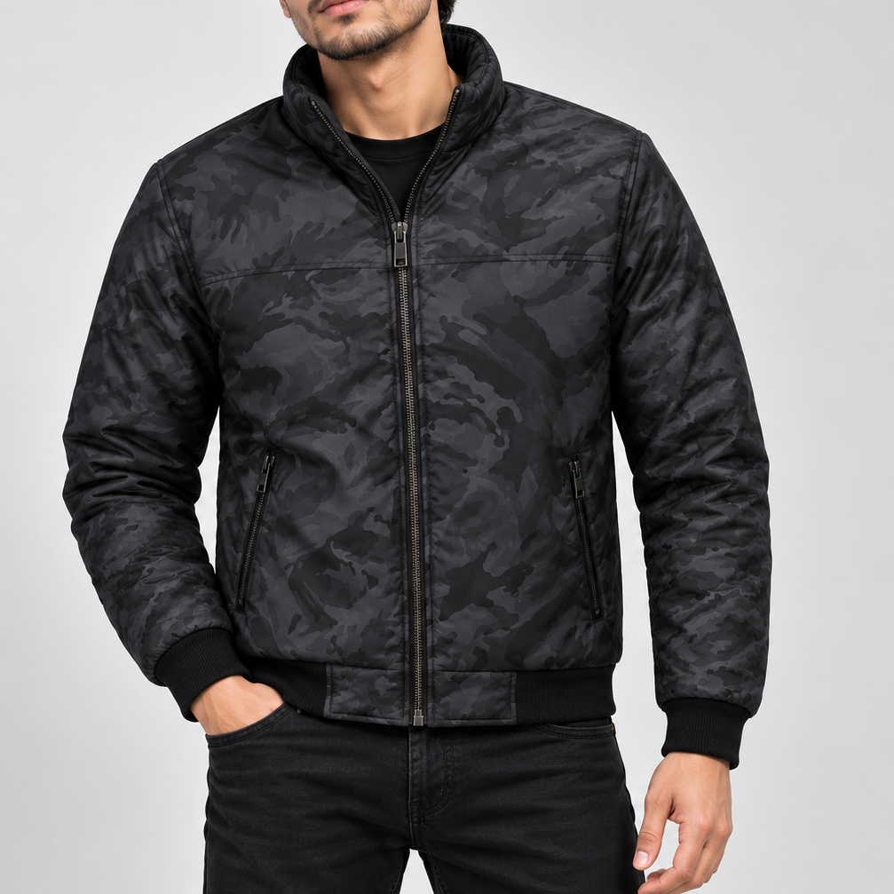 Urban Camo Bomber Jacket | Premium Winter Outerwear | KM-540