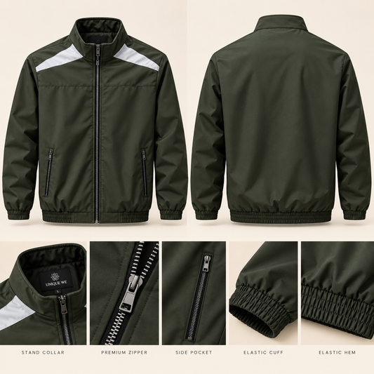 Dark Olive Green Sporty Jacket | DGI-702