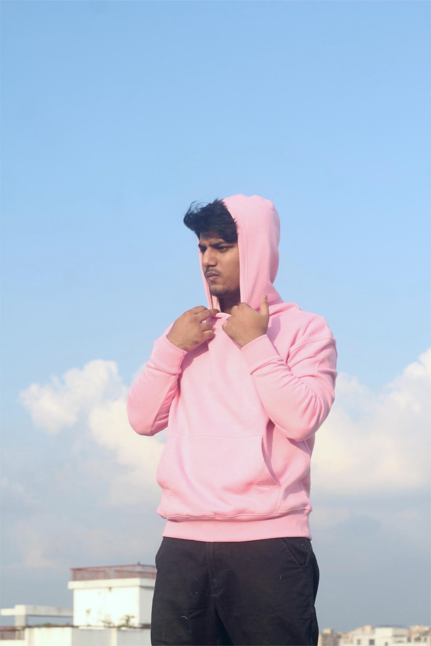 CF-106 | Premium Solid Drop Hoodie | Cotton Candy