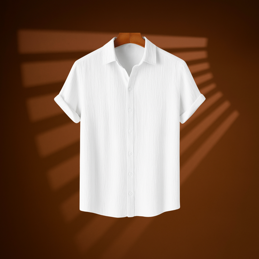 White Calm – Breezy Textured Shirt | H-709