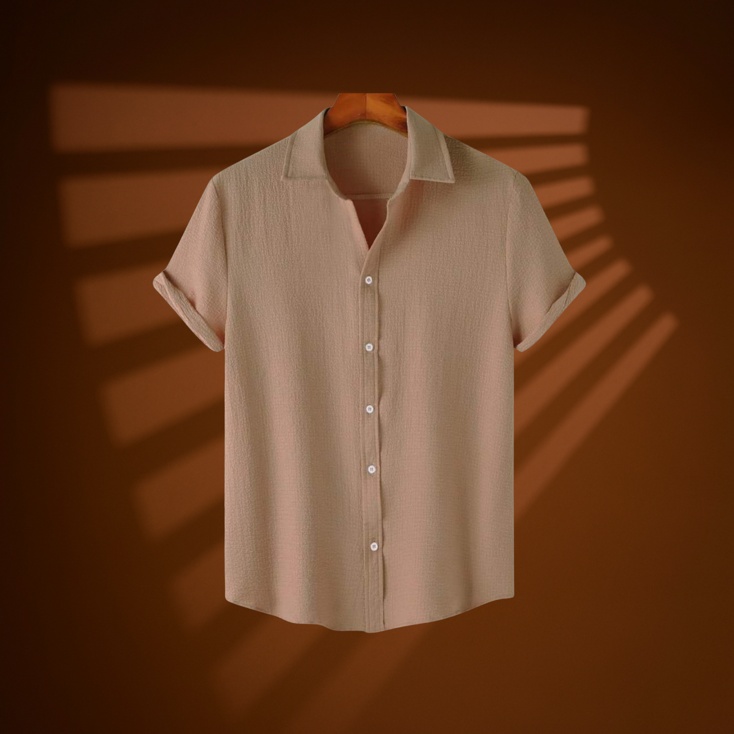 Beige Haze – Textured Button-Down | H-710