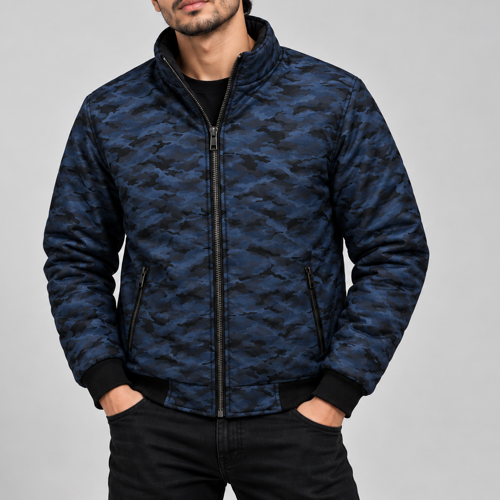 Urban Camo Bomber Jacket | Premium Winter Outerwear | KM-510