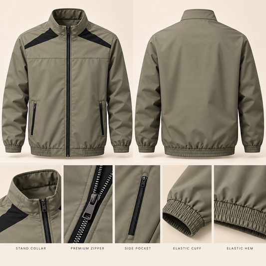 Olive Grey Sporty Jacket | DGI-703