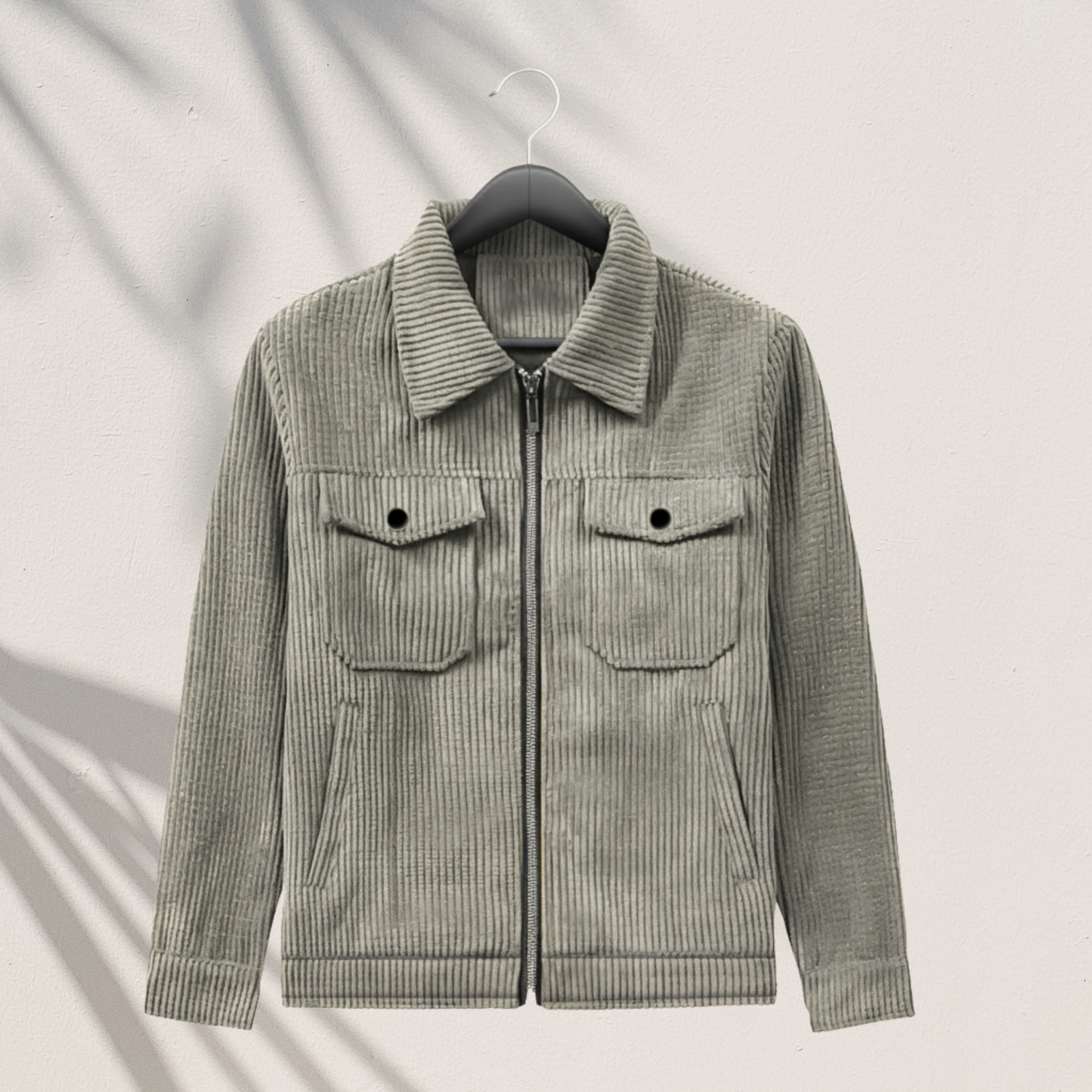 CD-840: Men's Charcoal Grey Corduroy Trucker Jacket | Modern Casual Outwear