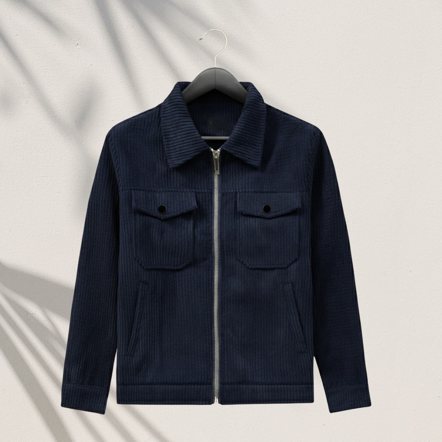 CD-830: Men's Navy Blue Corduroy Field Jacket | Versatile Casual Outwear