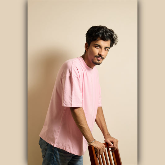 Pink Drop Shoulder T-Shirt