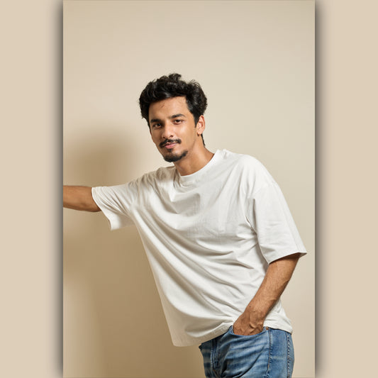 White Drop Shoulder T-Shirt