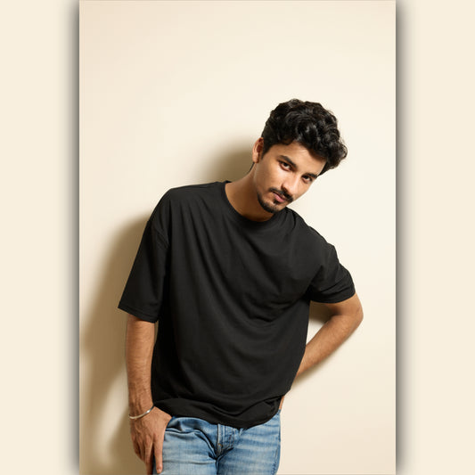 Black Drop Shoulder T-Shirt