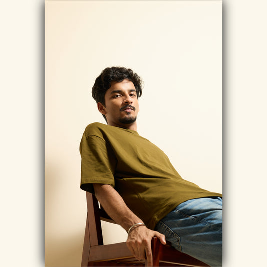 Olive Drop Shoulder T-Shirt