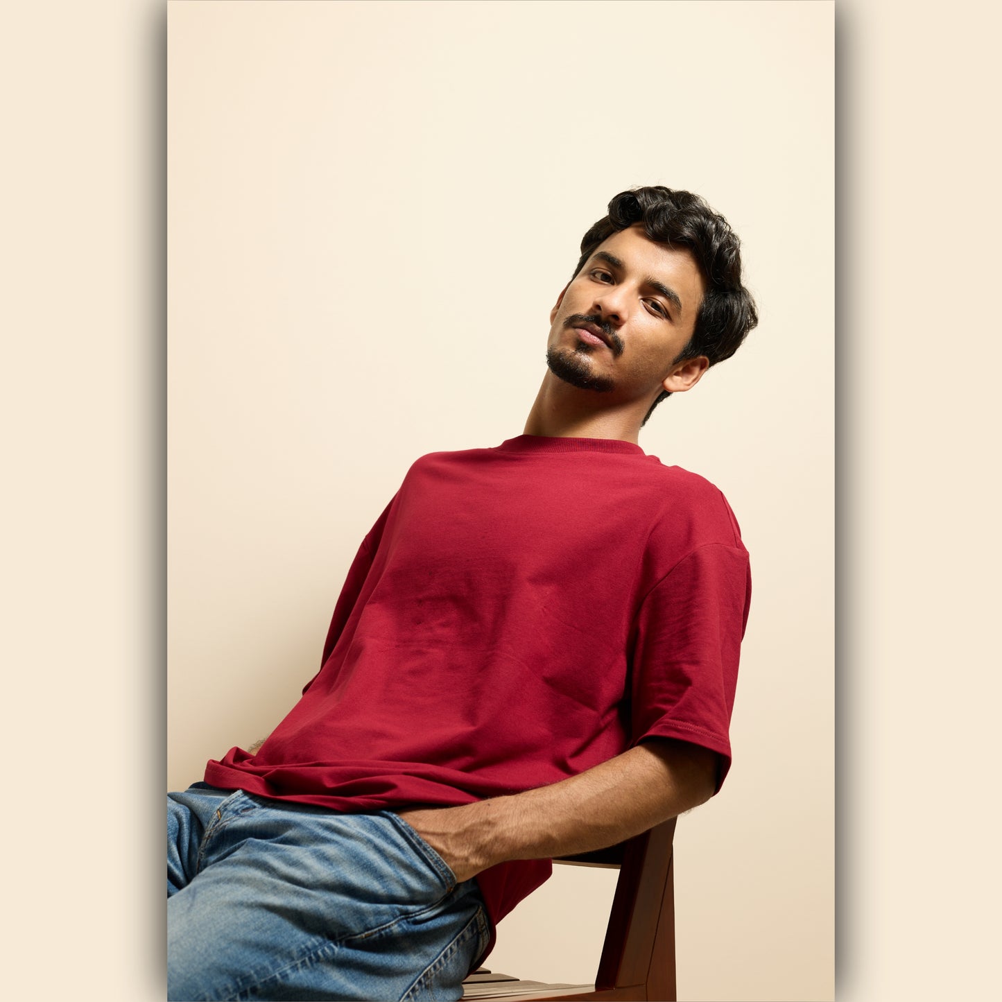 Maroon Drop Shoulder T-Shirt