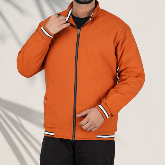 Vibrant Burnt Orange Lightweight Zipper Jacket RP-330