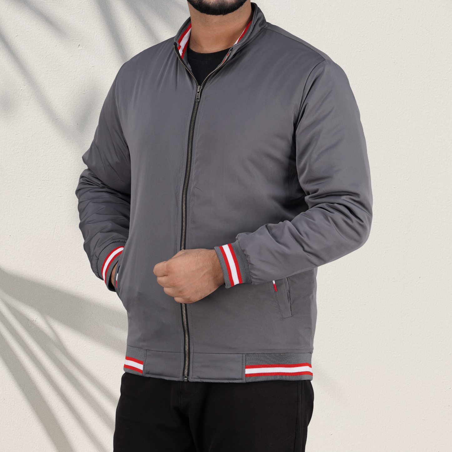Sporty Charcoal Grey Lightweight Jacket RP-340