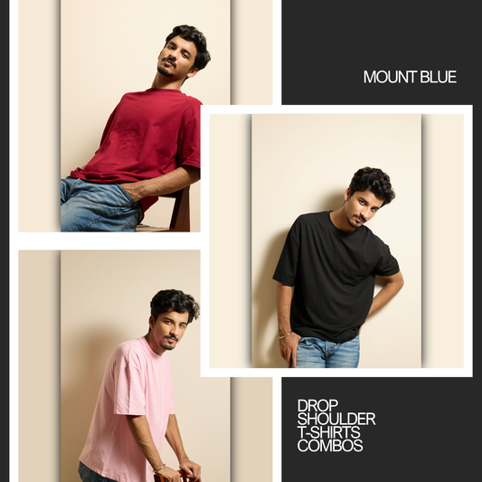 Maroon, Black and Pink T-Shirts Combo