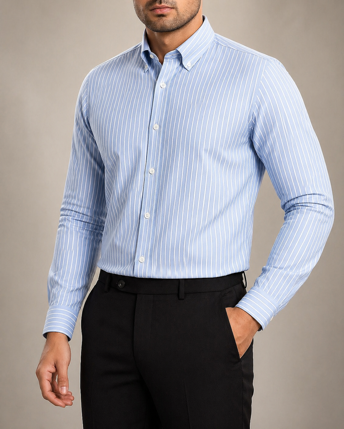 Premium Slim Fit Striped Cotton Shirt| S-0002